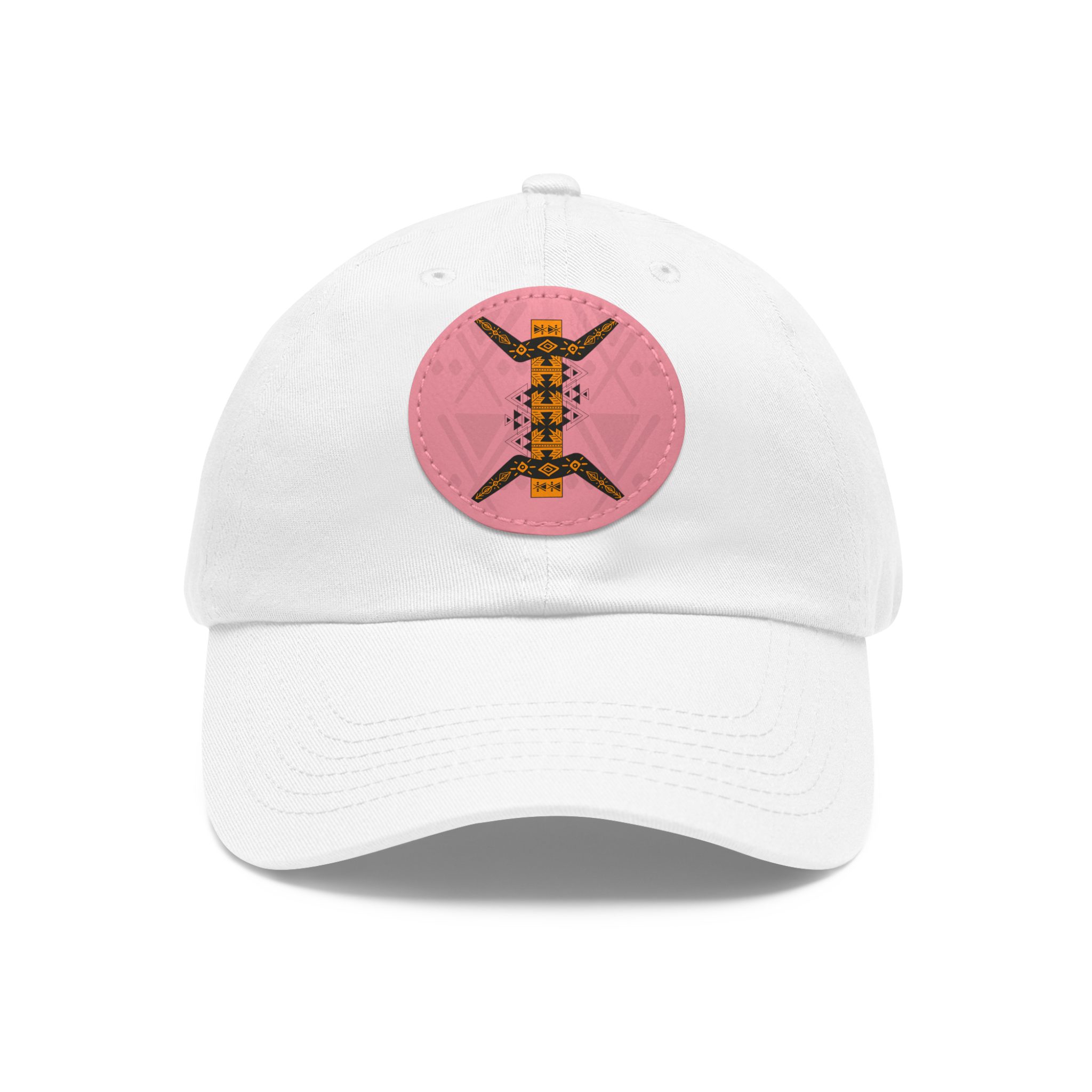 leather patch dad hat — the amazigh letter (ⵣ)