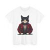 cat in leather jacket t‑shirt