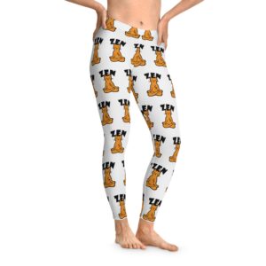 zen cat leggings — relaxed yoga stretch print