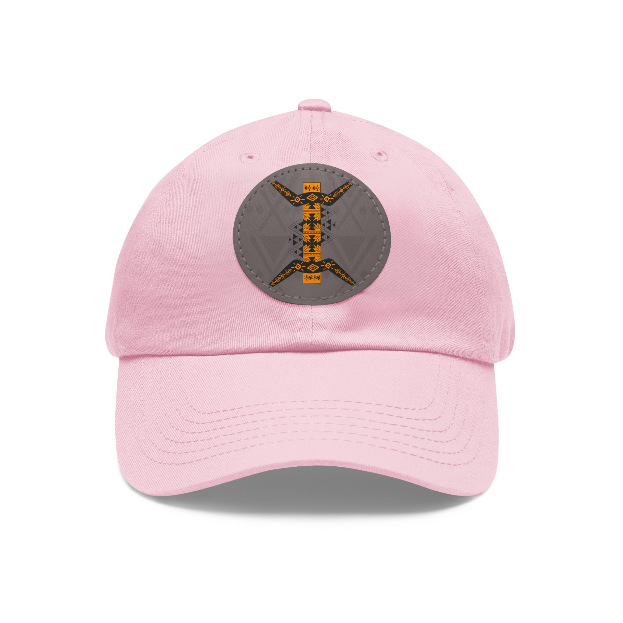 leather patch dad hat — the amazigh letter (ⵣ)