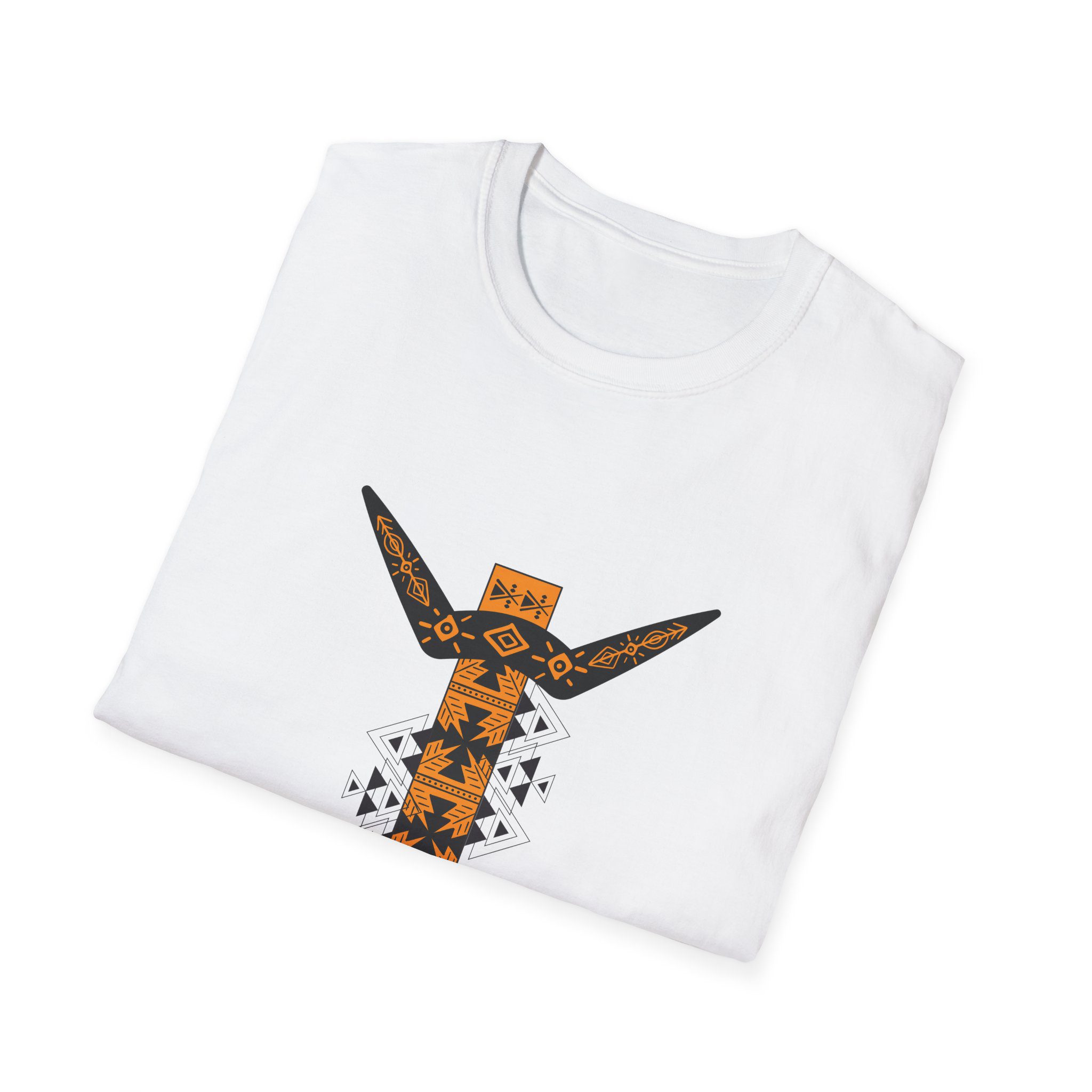 tribal boomerang graphic t shirt — geometric native inspired design