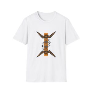 tribal boomerang graphic t shirt — geometric native inspired design