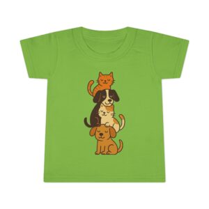 Toddler T‑Shirt — Stacked Cute Pets (Cat & Dogs)