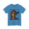 a woman–revolver face t shirt