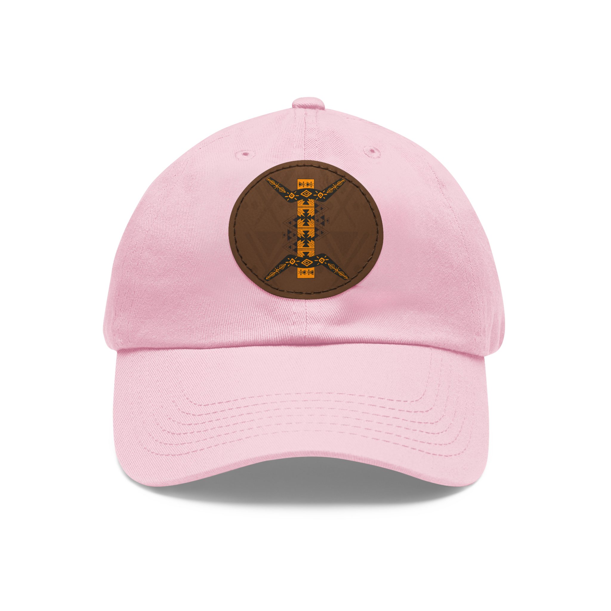leather patch dad hat — the amazigh letter (ⵣ)