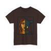 a woman–revolver face t shirt