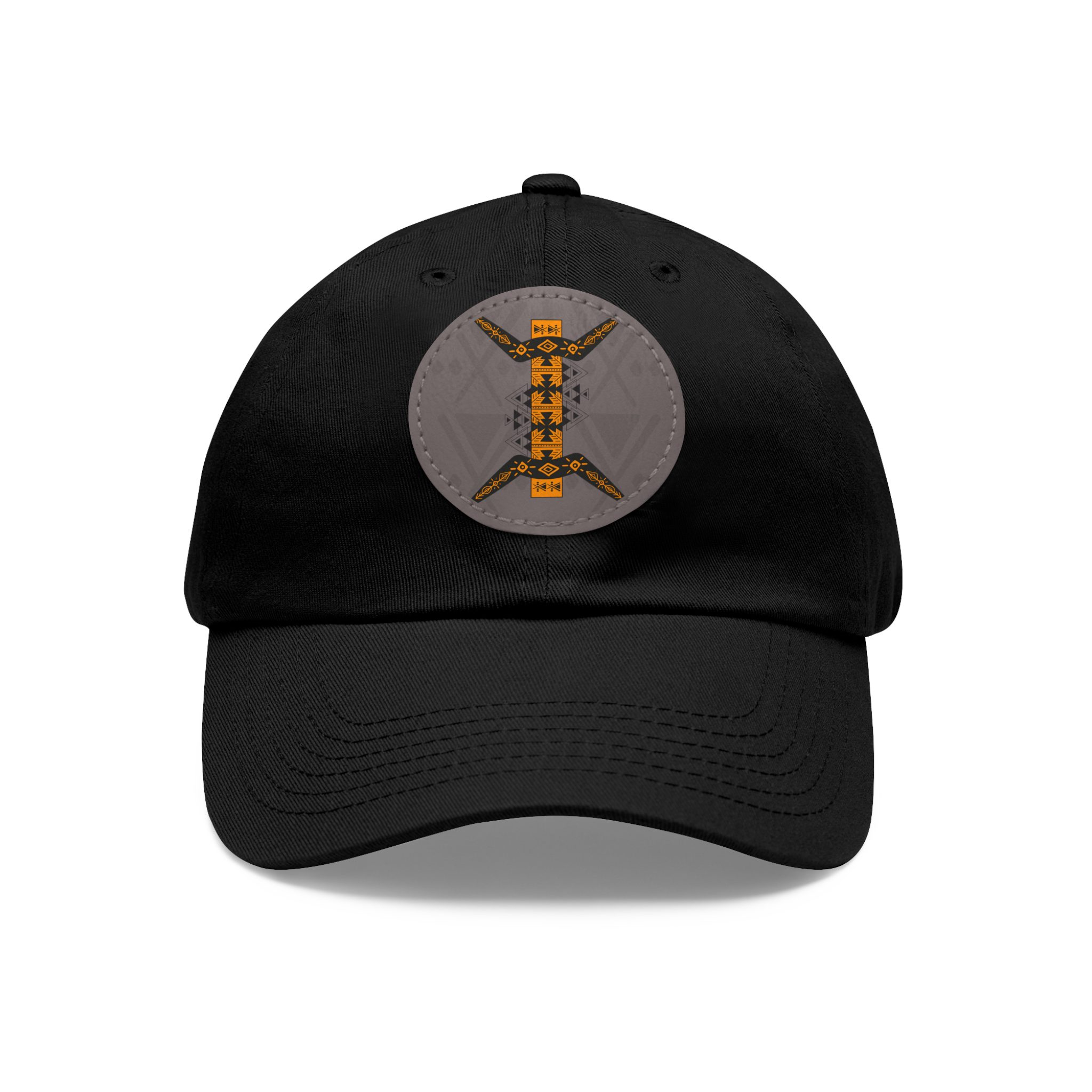 leather patch dad hat — the amazigh letter (ⵣ)