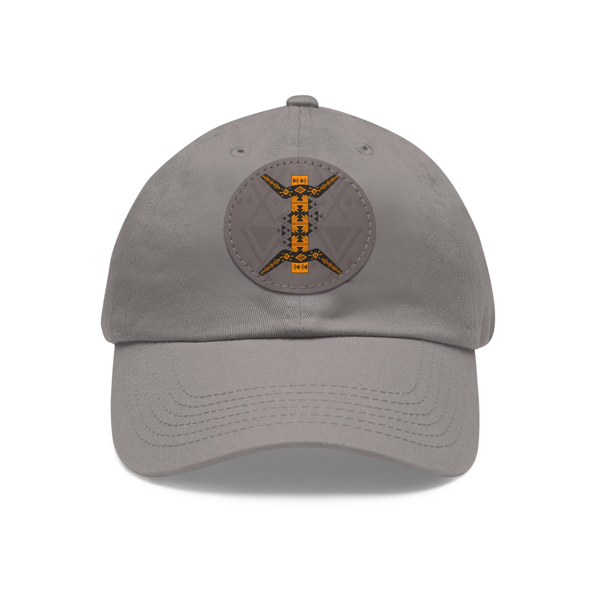 leather patch dad hat — the amazigh letter (ⵣ)